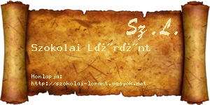 Szokolai Lóránt névjegykártya