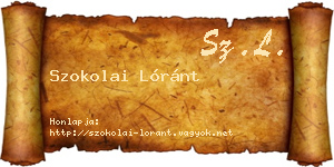 Szokolai Lóránt névjegykártya